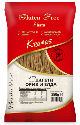 Pasta from rice and buckwheat flour