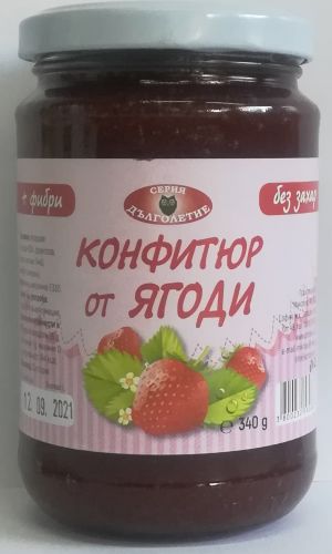 Конфитюр ягода без захар 340 гр. - Серия Дълголетие