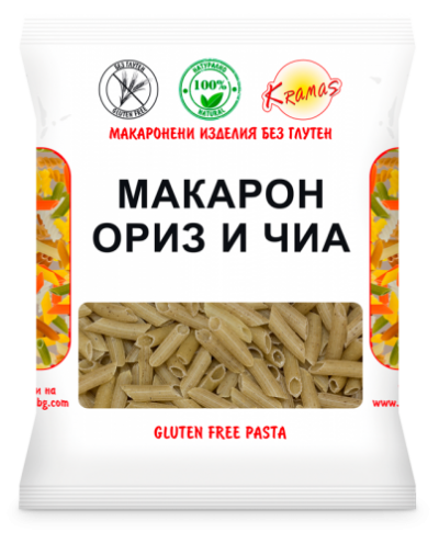 Macaroni from rice flour and chia